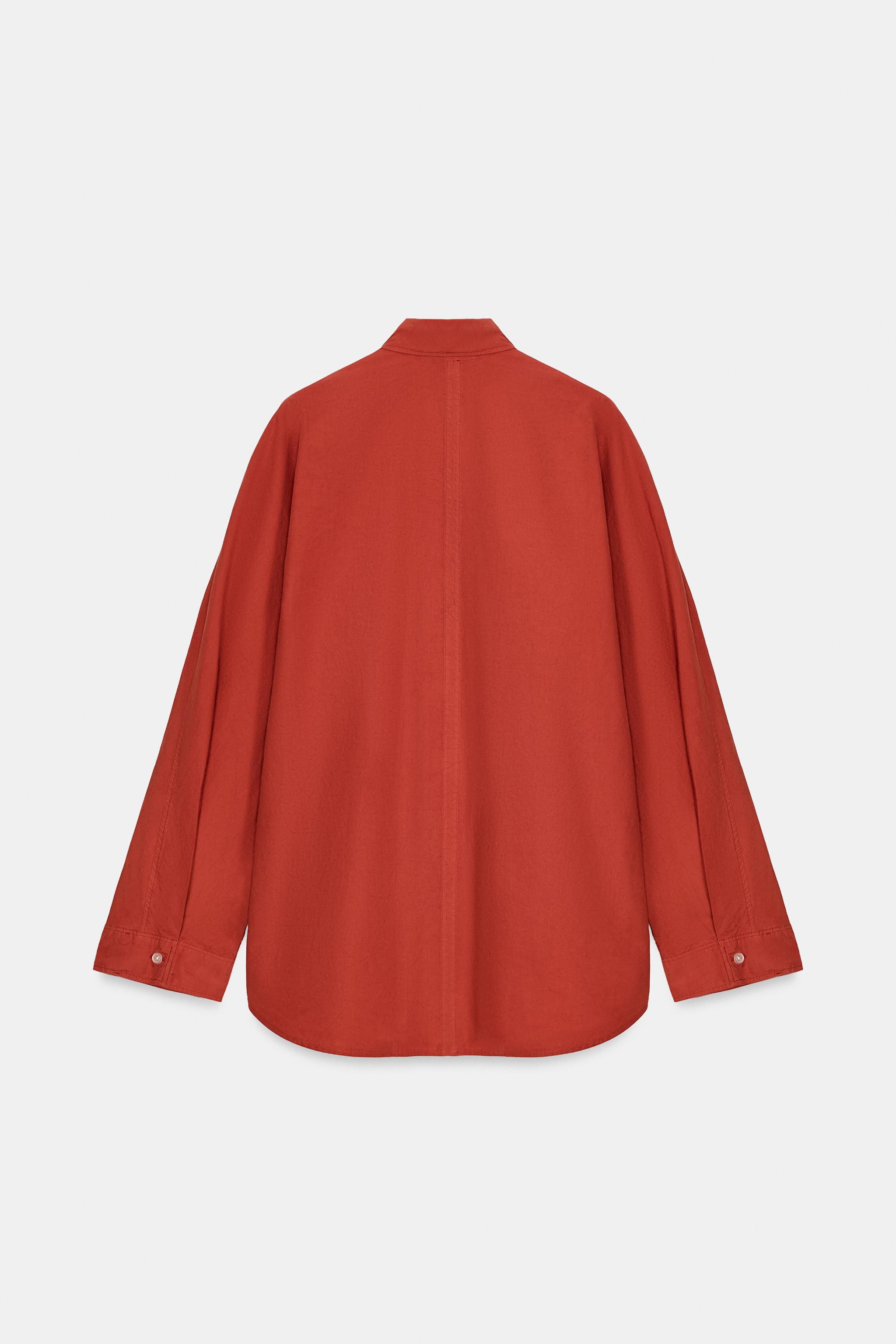 CHEMISE OVERSIZE EN POPELINE LAVÉE